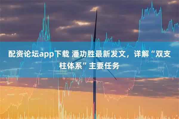 配资论坛app下载 潘功胜最新发文，详解“双支柱体系”主要任务